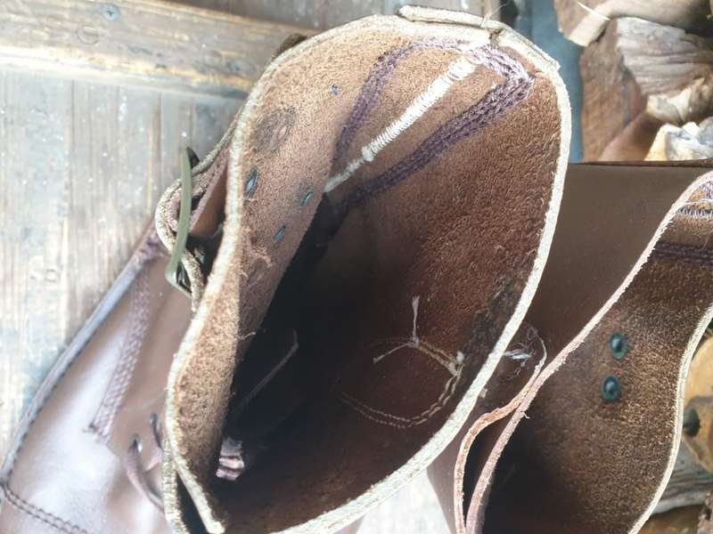 brown leather double buckle Rhodesian type/style combat boots size 8/9 UK in good used condition