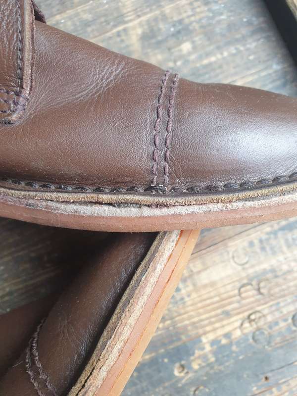brown leather double buckle Rhodesian type/style combat boots size 8/9 UK in good used condition