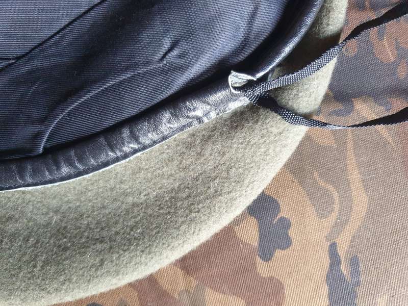suspected SWAPOL KOEVOET beret size 58/59 light olive with genuine leather trm - not a SWATF beret