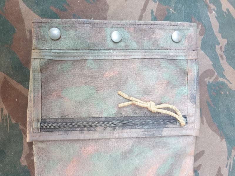 unknown hand camo`ed (original black) nylon un-padded pouch came with lot of Recce gear nr3