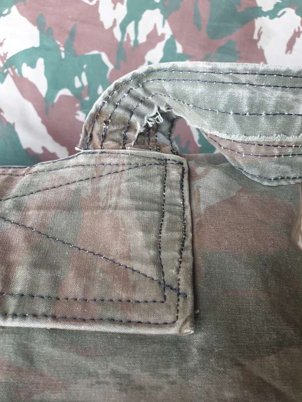original/period medium size FAPLA grey lizard camo canvas rucksack (custom made?) in good used