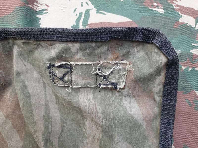 original/period medium size FAPLA grey lizard camo canvas rucksack (custom made?) in good used