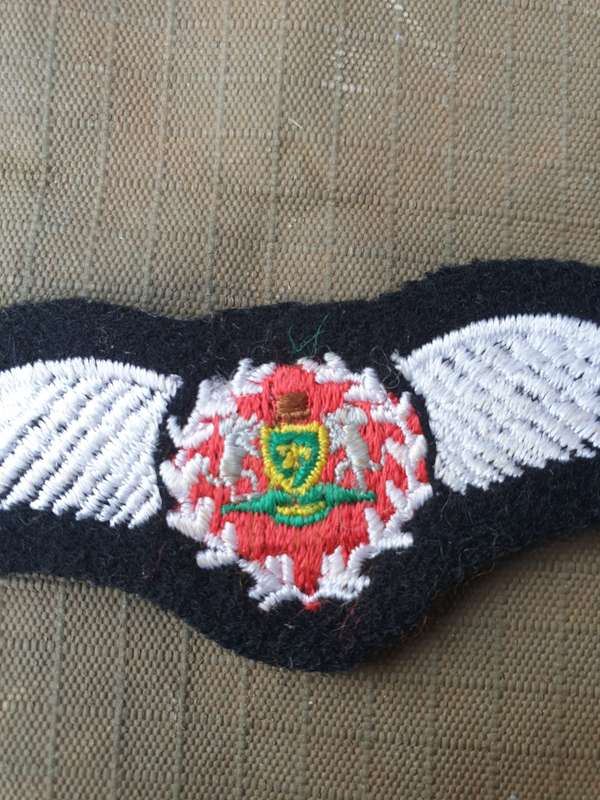 original ex homelands pre-1994 era bantustan TBVC Venda Air Wing pilots' cloth wing brevet badge as