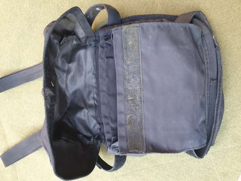 belt-worn leg drop-pouch - dems charges - black nylon urban kit SA SF Recce used - intact & clean