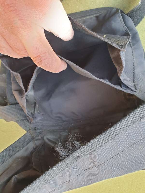 belt-worn leg drop-pouch - dems charges - black nylon urban kit SA SF Recce used - intact & clean