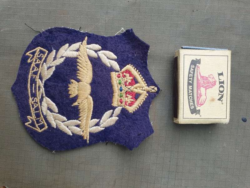 original early large SAAF cloth blazer pocket badge (Kings Crown) in good used condition
