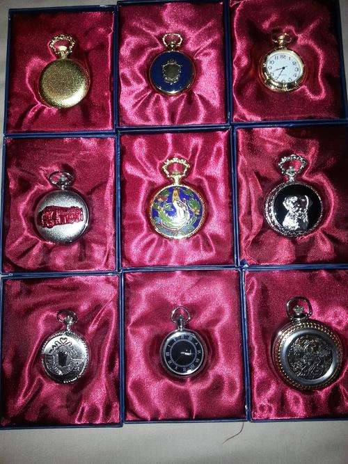 COLLECTION OF 9x POCKET WATCHES PERFECT/NEW CONDITION!!!! NEVER BEEN USED!!!FREE SHIPPING***