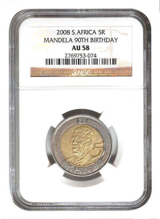 RSA 2008 MANDELA AU 58 NGC GRADED COINS!!!!