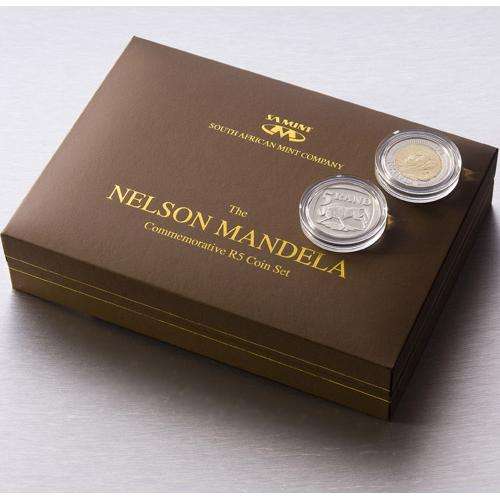 **NELSON MANDELA COMMEMORATIVE R5 COIN SET!!!PROOF-LIKE & LASER-FINISHED BI-METAL!!!ORIGINAL SET!!!