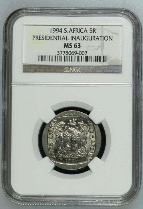 **MS63**RSA 1994 INAUGURATION R5 COIN!!!!NGC GRADED!!VERY RARE!!!