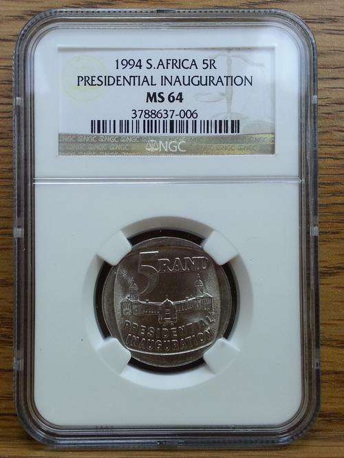 **MS64** RSA 1994 INAUGURATION MS64 NGC GRADED COIN!!!VERY RARE!!!BUILDINGS SHOWING FRONT!!**