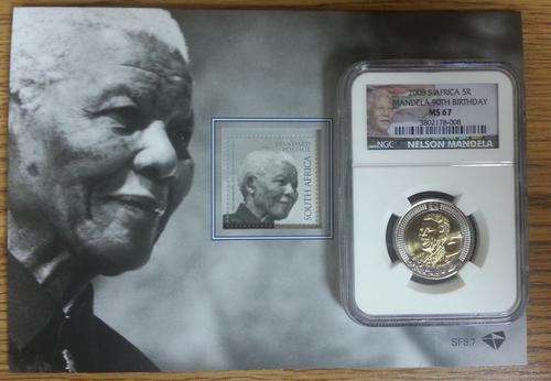 **NEW RELEASE** MANDELA SOUVENIR FOLDER** PLUS MS67 NEW LABEL NGC GRADED COIN**MUST HAVE!SEE PICS!!
