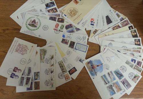 **STAMP COLLECTION** LOT OF 42 FDC'S AND STAMPS** SEE PIC OF ALL THE STAMPS!!!