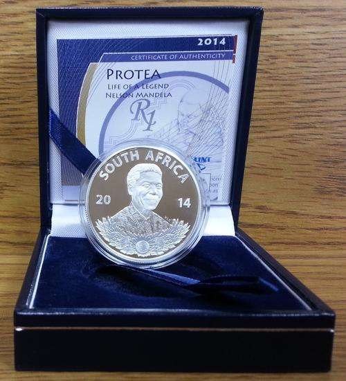 NEW LAUNCH 2014 PROTEA**LIFE OF A LEGEND 2 *EDUCATION* NELSON MANDELA R1 PROOF SILVER COIN**WITH COA