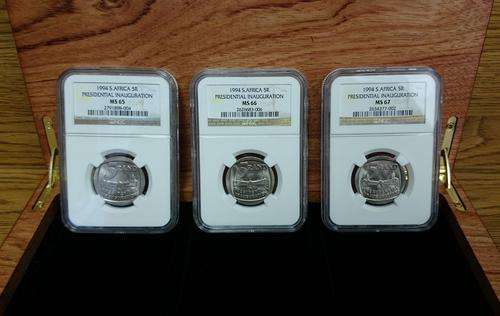 **1994 SET**1994 PRESIDENTIAL MS65*MS66*MS67 NGC GRADED COINS**SOLID KIAAT DISPLAY BOX**