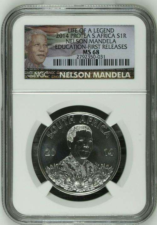 FIRST EVER GRADED**2014 MANDELA PROTEA: PART 2 EDUCATION MS68 NGC GRADED**COLOR & FIRST RELEASE*