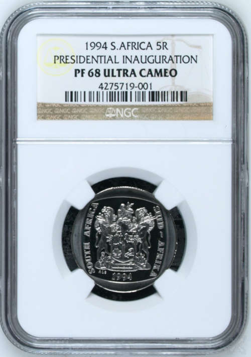 **1994 MANDELA PRESIDENTIAL INAUGURATION PF68 UC NGC GRADED**BEAUTIFUL PROOF GRADE**