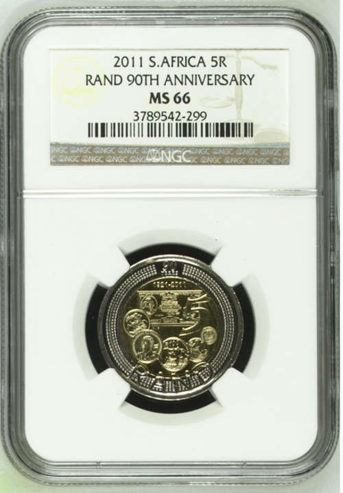 **2011 SARB 90th ANNIVERSARY MS66 NGC GRADED R5 COINS**3rd HIGHEST GRADE**