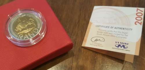 **2007 COIN WORLD OOM PAUL MINT MARK PROOF R5**IN SA MINT BOX WITH COA** BEAUTIFUL COIN**