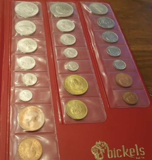 **UNION & REPUBLIC OF SOUTH AFRICA COIN SETS**1960**1963**1965**IN BEAUTIFUL COVER FOLDER**