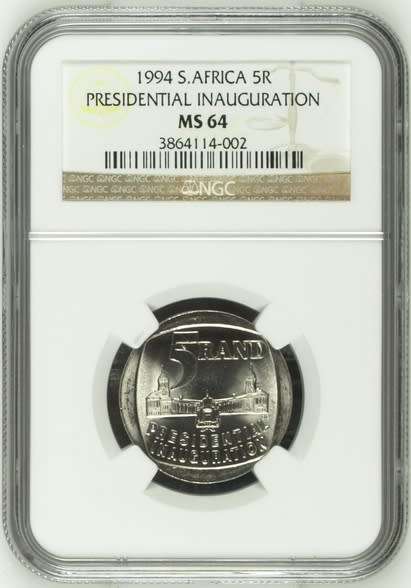 **1994 MANDELA INAUGURATION MS64 NGC GRADED**BUILDINGS IN FRONT**3 AVAILABLE**
