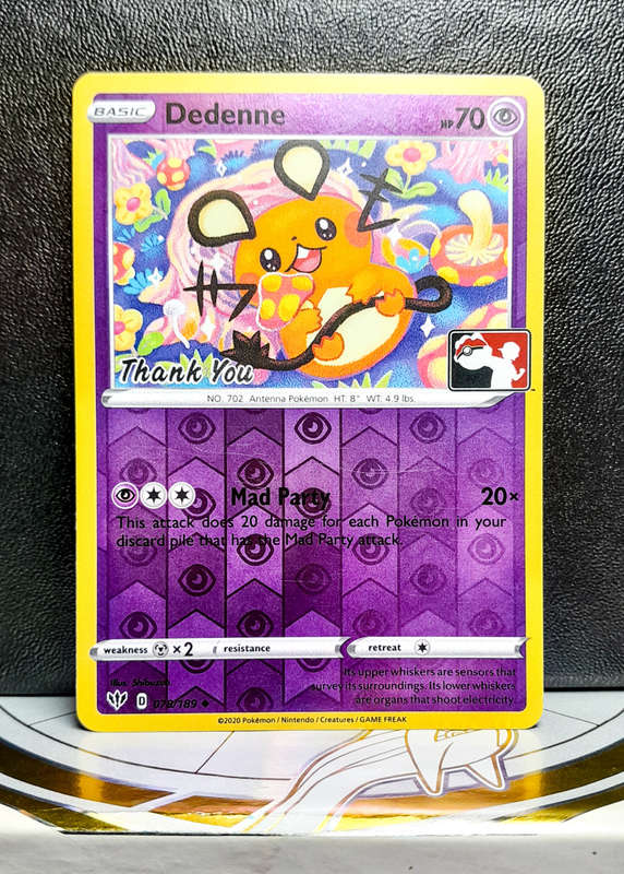 Pokemon Card - Dedenne 078/189 - League Thank You card