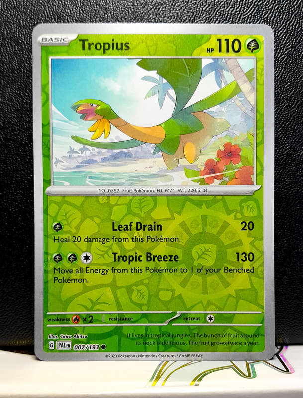 Pokemon Card - Tropius 007/193 - Reverse Holo