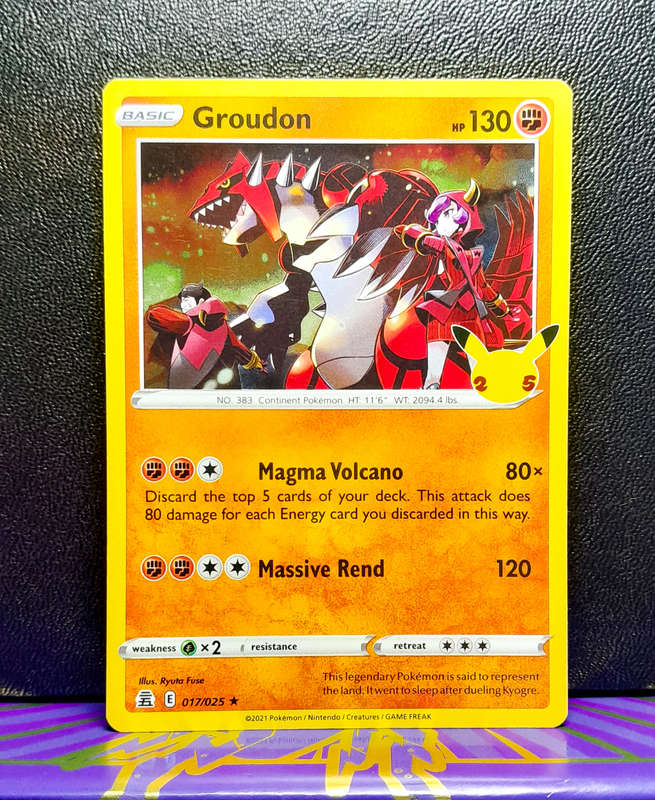 Pokemon Card - Groudon 017/025 - Holo Rare - Celebrations 25th Anniversary