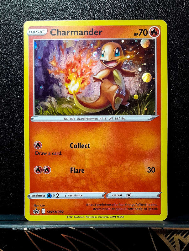 Pokemon Card - Charmander SWSH092 - Black Star Promo Cosmo Holo.