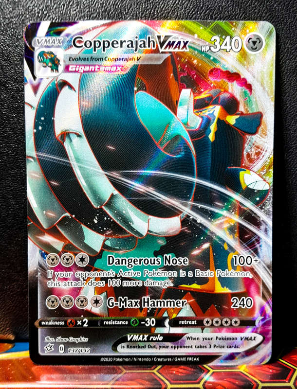 Pokemon Card - Copperajah Vmax 137/192 - Textured Holofoil