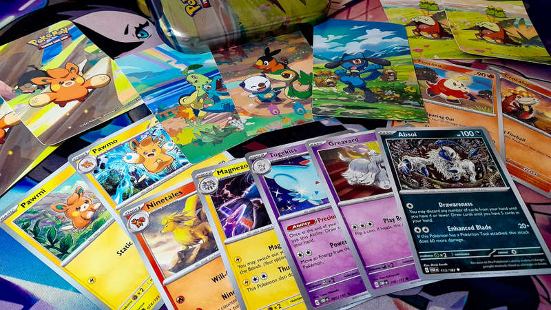 Pokemon Cards TCG - Tin & Stickers Bundle