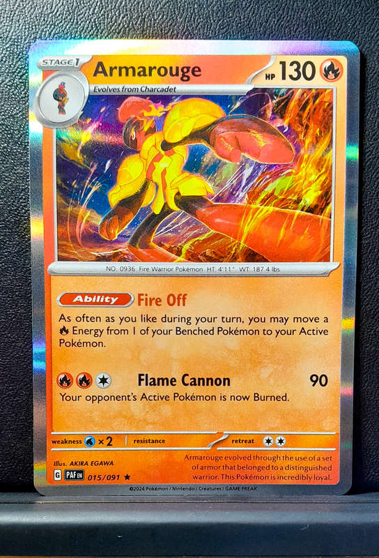 Pokemon Card - Armarouge 015/091 - Holo Rare - Paldean Fates