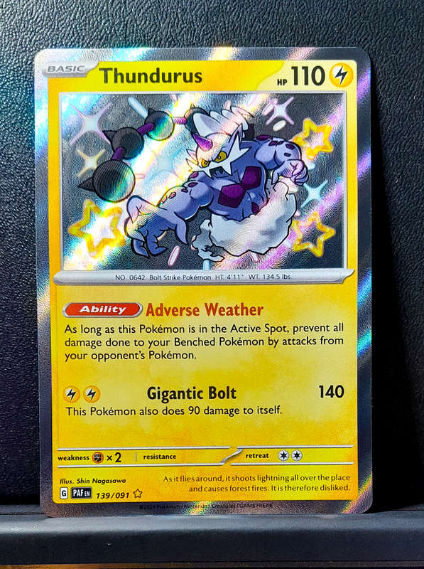 Pokemon Card - Thundurus 139/091 - Baby Shiny - Paldean Fates