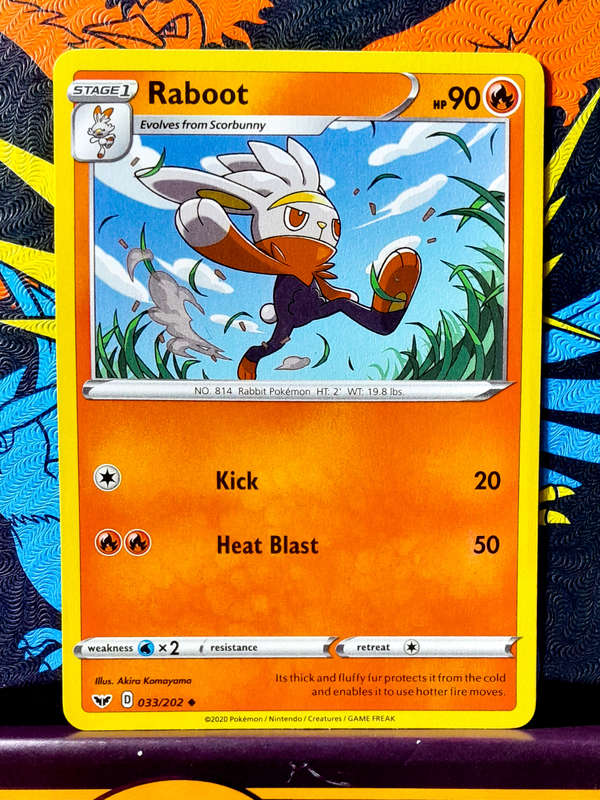 Pokemon Card - Raboot 033/202 - SWSH base Set