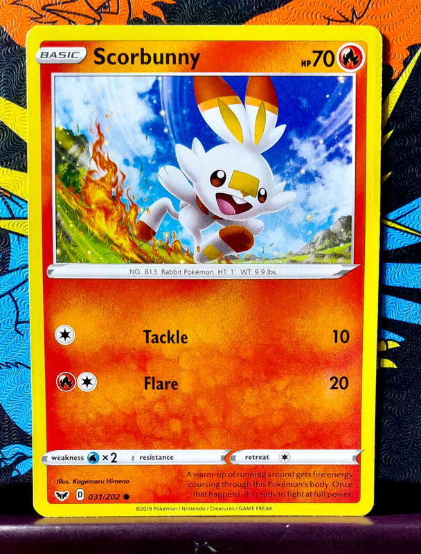 Pokemon Card - Scorbunny 031/202 - SWSH Base Set