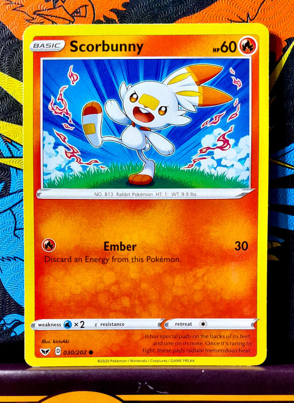 Pokemon Card - Scorbunny 030/202 - SWSH Base Set