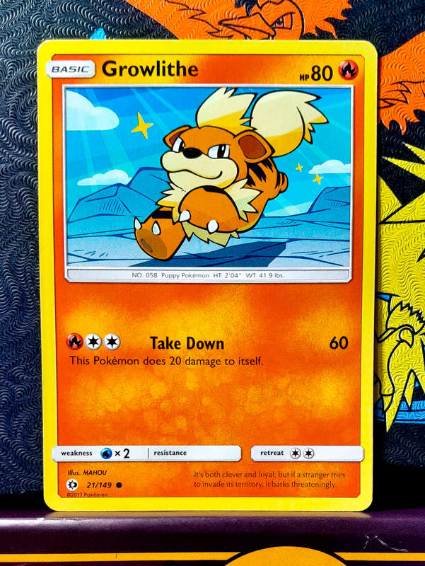 Pokemon Card - Growlithe 21/149 - Sun & Moon Base Set