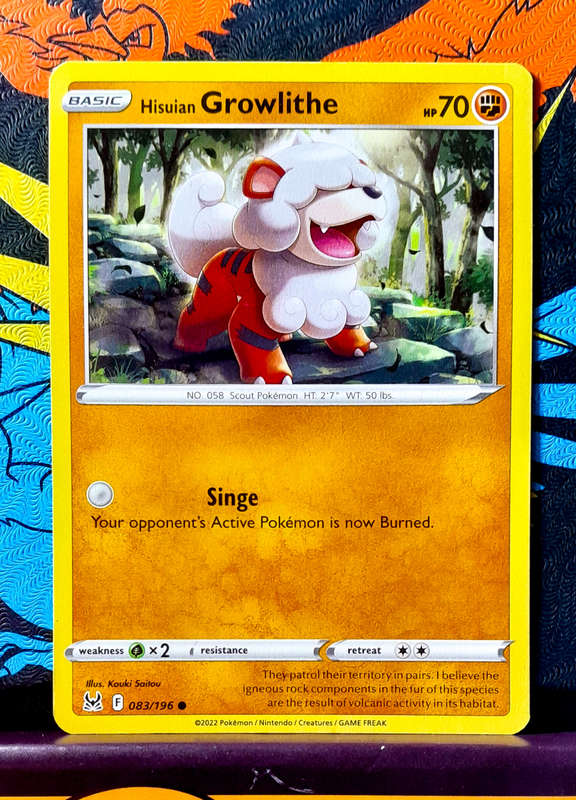 Pokemon Card - Hisuian Growlithe 083/196 - Lost Origins