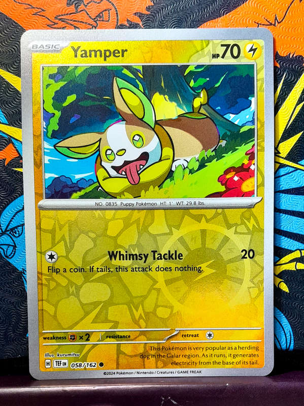 Pokemon Card - Yamper 058/162 - Reverse Holo - Temporal Forces