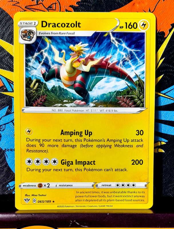 Pokemon Card - Dracozolt 065/189 - Darkness Ablaze