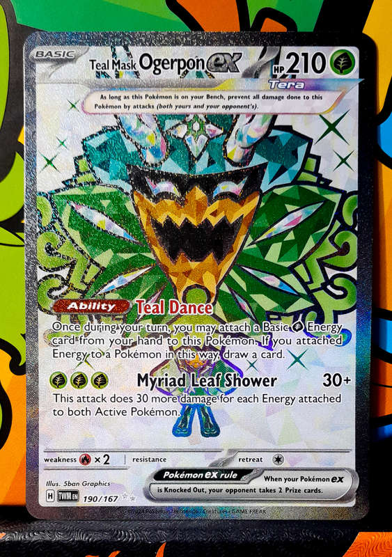 Pokemon Card - Ogerpon EX 190/167 - Secret Rare - Twilight Masquerade