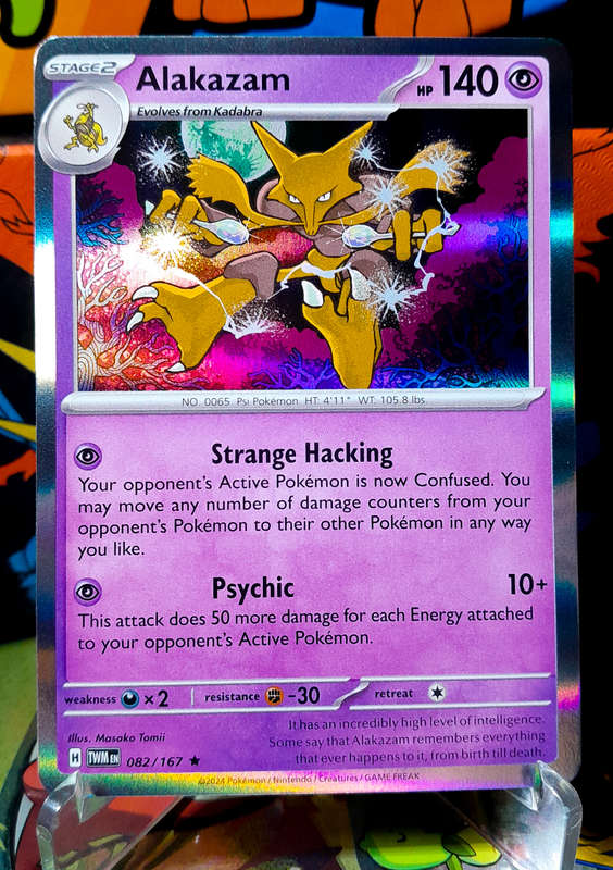 Pokemon Card - Alakazam 082/167 - Holo Rare - Twilight Masquerade