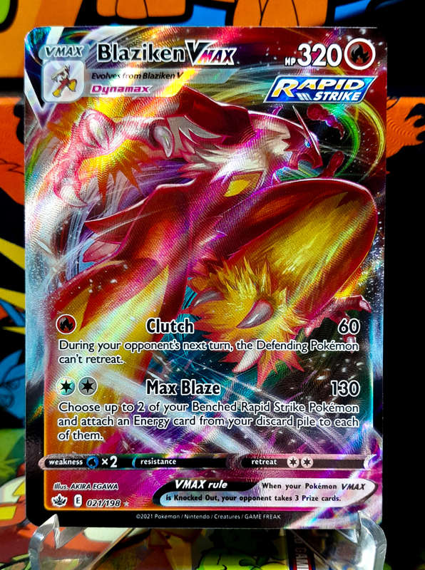 Pokemon Card - Blaziken Vmax 021/198 - Textured Holofoil - Chilling reign