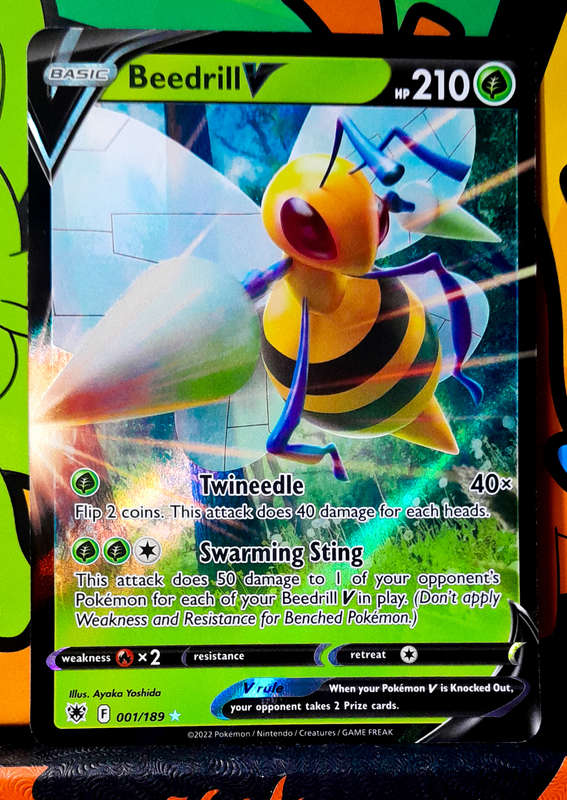 Pokemon Card - Beedrill V 001/189 - Holofoil Rare - Astral Radiance