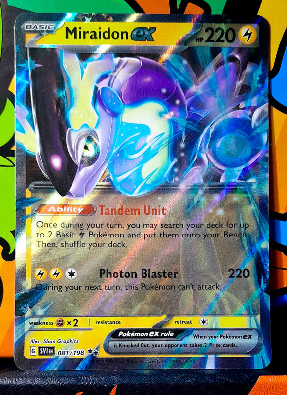 Pokemon Card - Miraidon EX 081/198 - Holofoil Double Rare - Scarlet & Violet Base Set