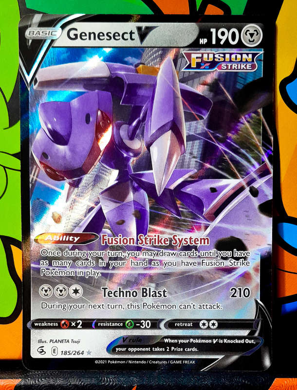Pokemon Card - Genesect V 185/264 - Holofoil Rare - Fusion Strike