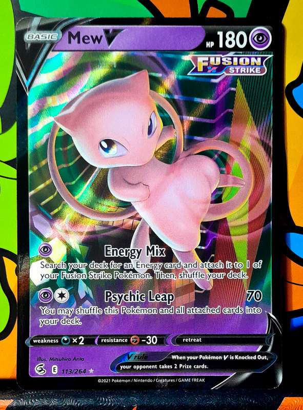 Pokemon Card - Mew V 113/264 - Holofoil Rare - Fusion Strike