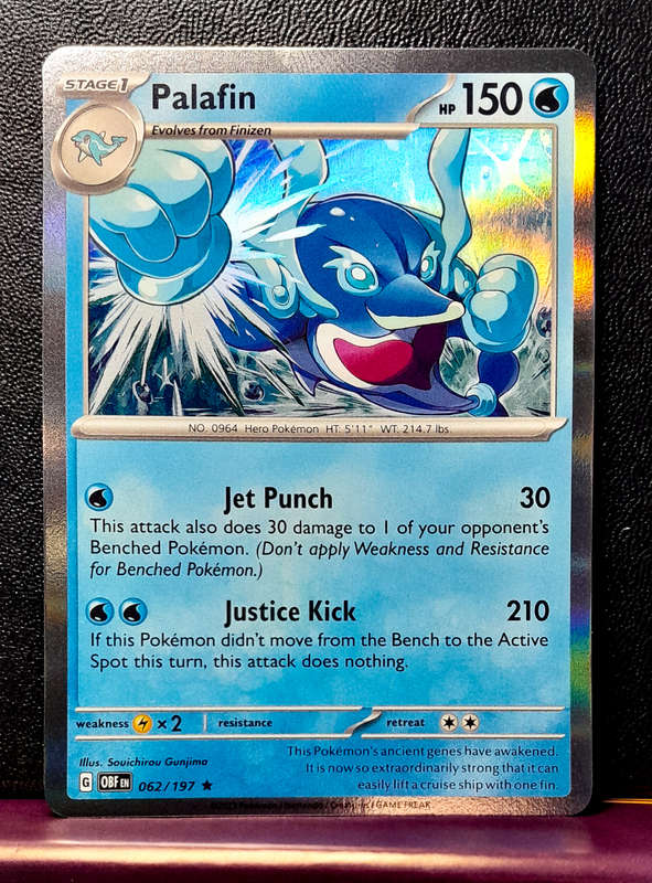 Pokemon Cards - Palafin 062/197 - Holo Rare - Obsidian Flames