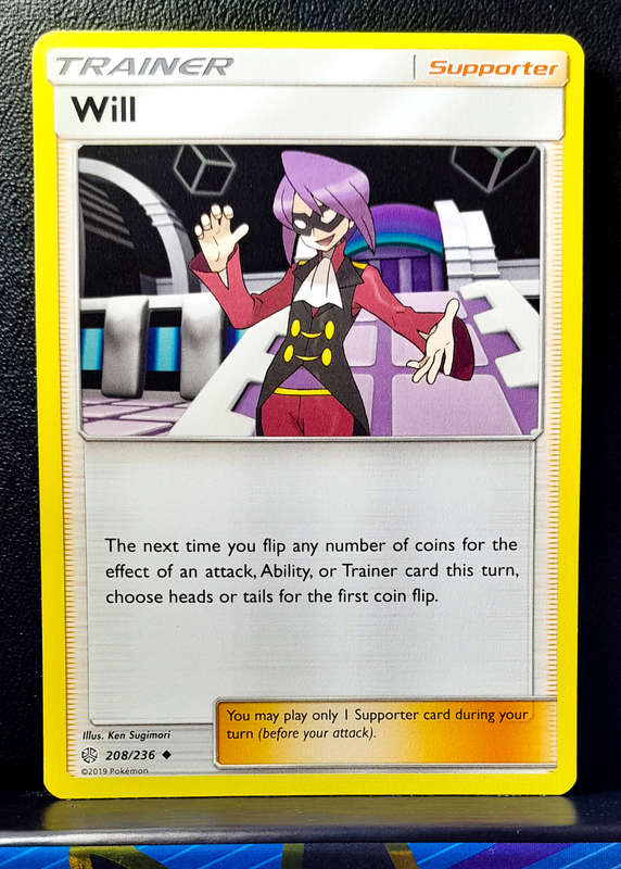 Pokemon Cards - Will 208/236 - Trainer - Sun & Moon, Cosmic Eclipse