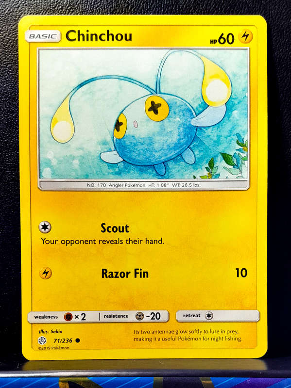 Pokemon Cards - Chinchou 71/236 - Trainer - Sun & Moon, Cosmic Eclipse